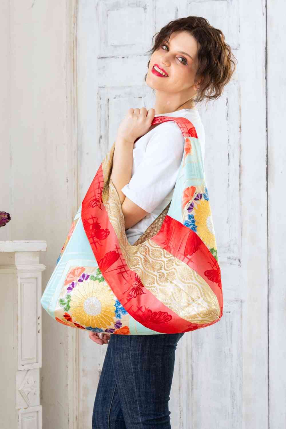NEON RAINBOW jute oversized shoulder bag – Neon Marl