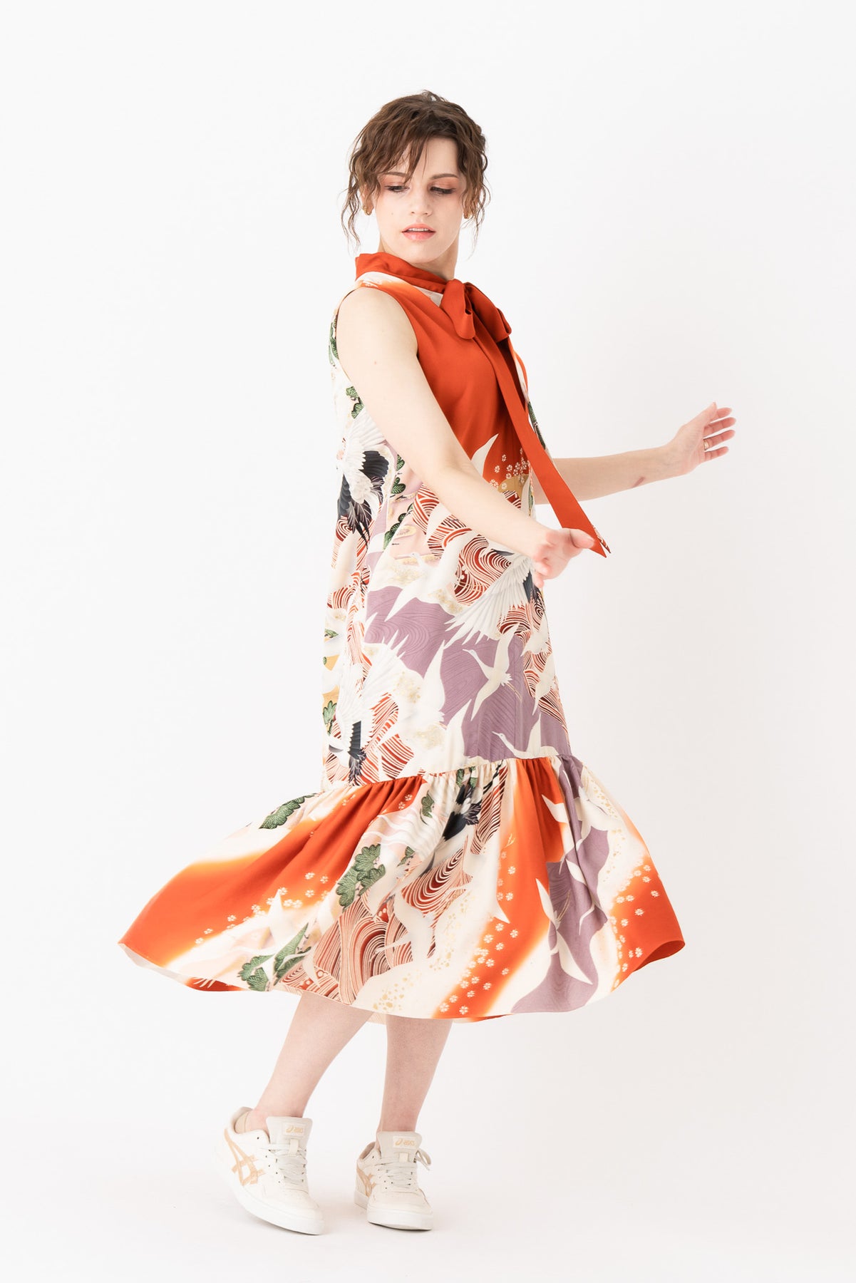 Bow tie dress, Pussy bow dress for women, Silk bow tie dress for women ...