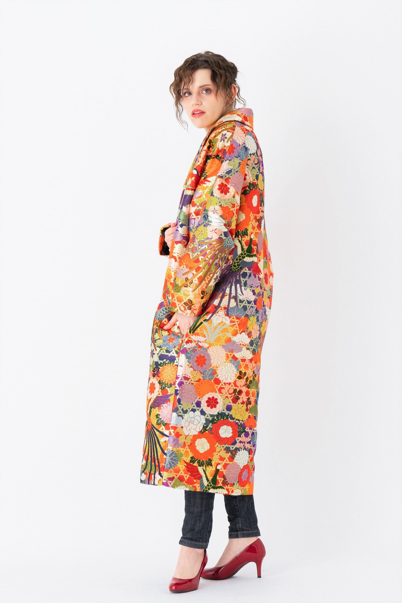 Wish En Ciel: Oversized Coat for Women, Long Embroidered